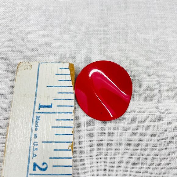 Vintage 80s Earrings Set Clip On Earrings Yellow Gray Red Modern Chunky 80s VTG - Picture 7 of 8